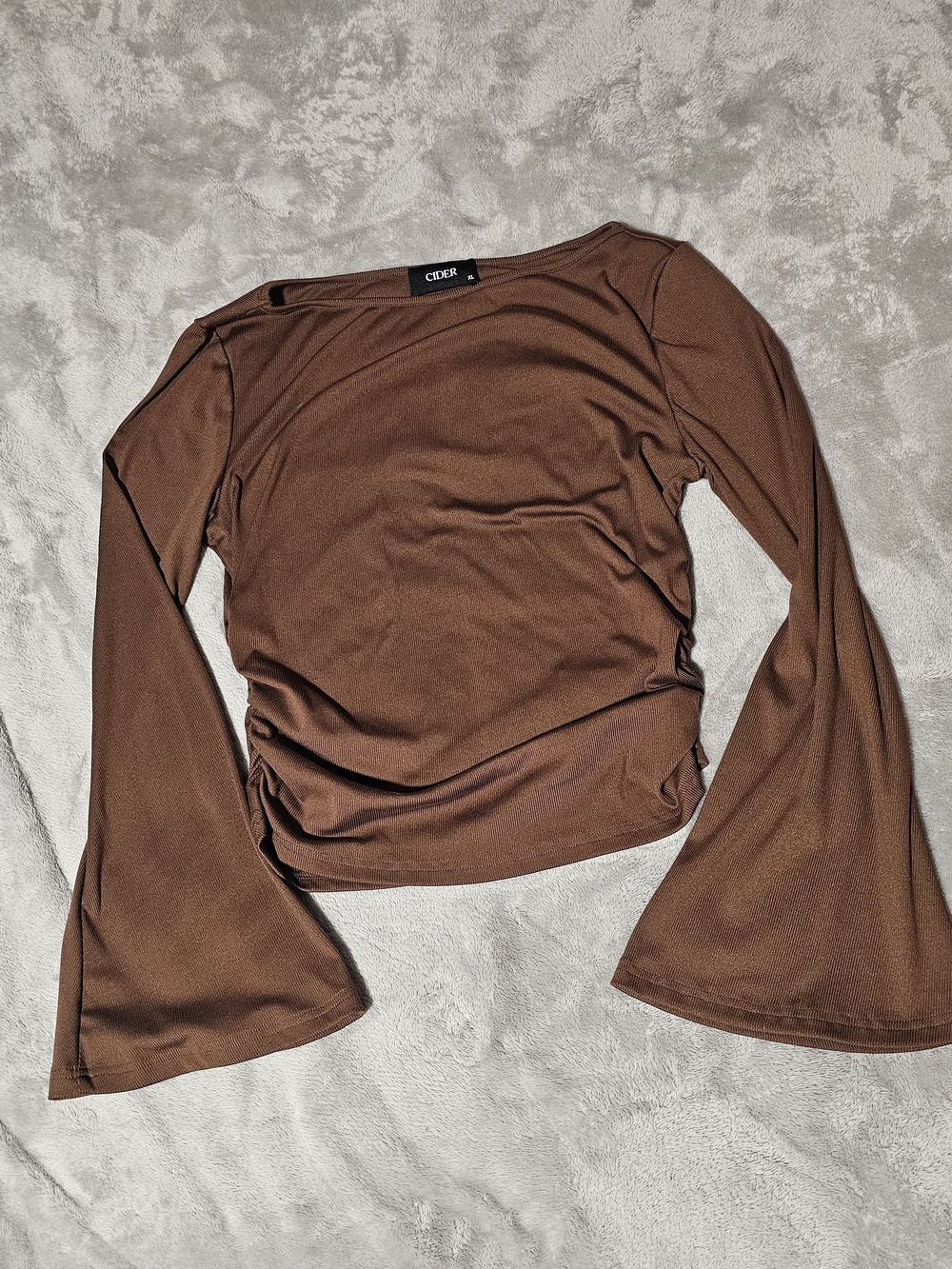 Cider Brown Ribbed Long Sleeve Top - Picture 2 of 6